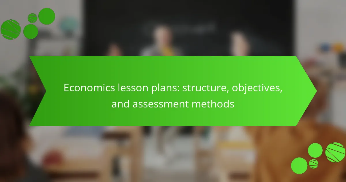 Economics lesson plans: structure, objectives, and assessment methods